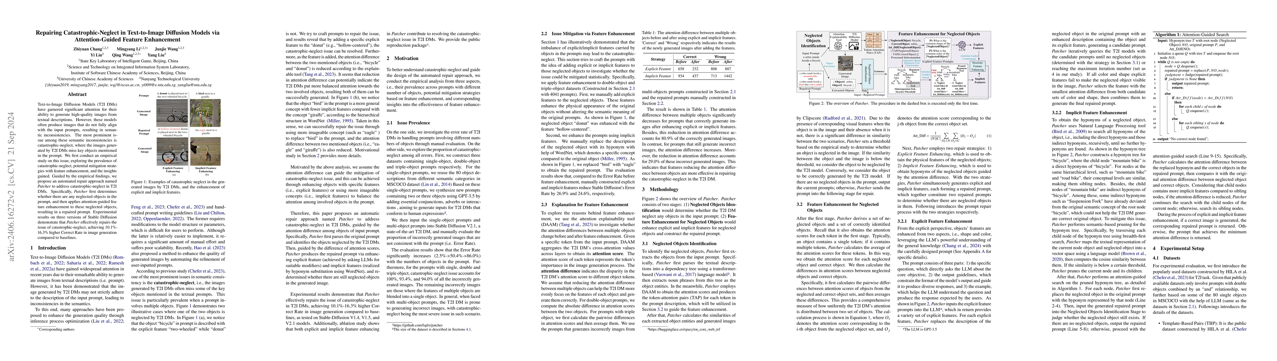 Thumbnail for Repairing Catastrophic-Neglect in Text-to-Image Diffusion Models via
  Attention-Guided Feature Enhancement