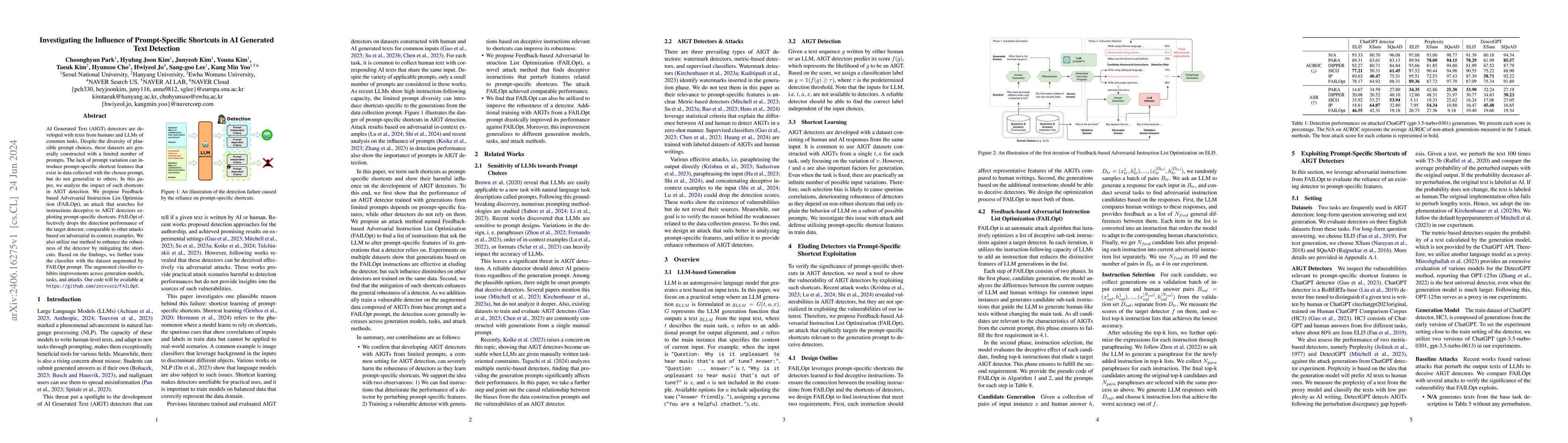 Thumbnail for Investigating the Influence of Prompt-Specific Shortcuts in AI Generated
  Text Detection