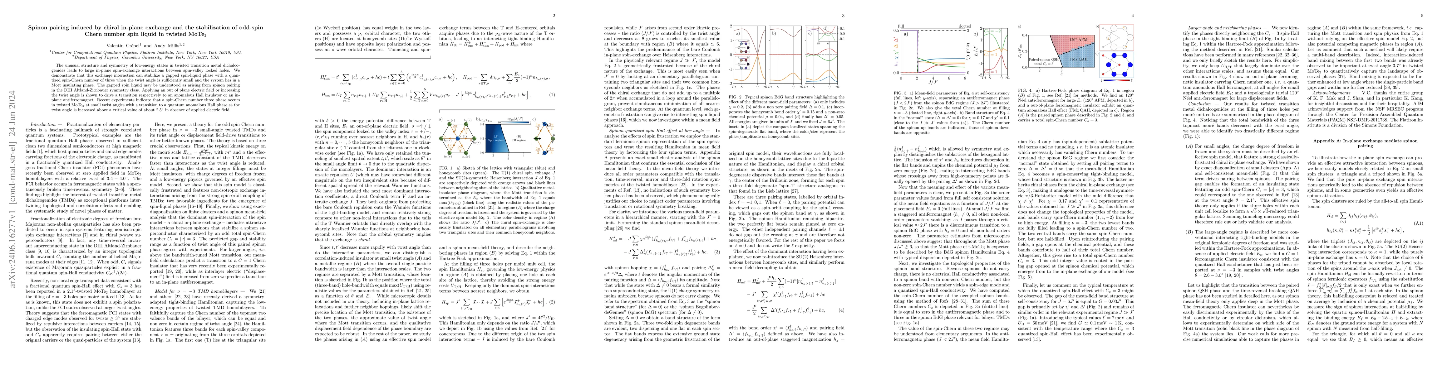 Thumbnail for Spinon pairing induced by chiral in-plane exchange and the stabilization
  of odd-spin Chern number spin liquid in twisted ${\rm MoTe}_2$