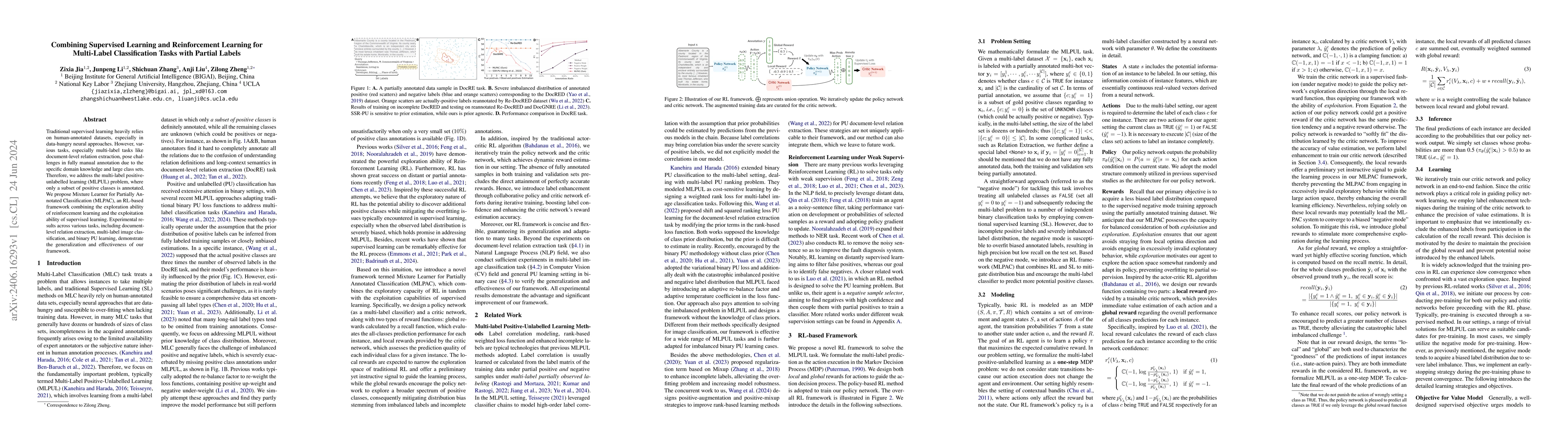 Thumbnail for Combining Supervised Learning and Reinforcement Learning for Multi-Label
  Classification Tasks with Partial Labels