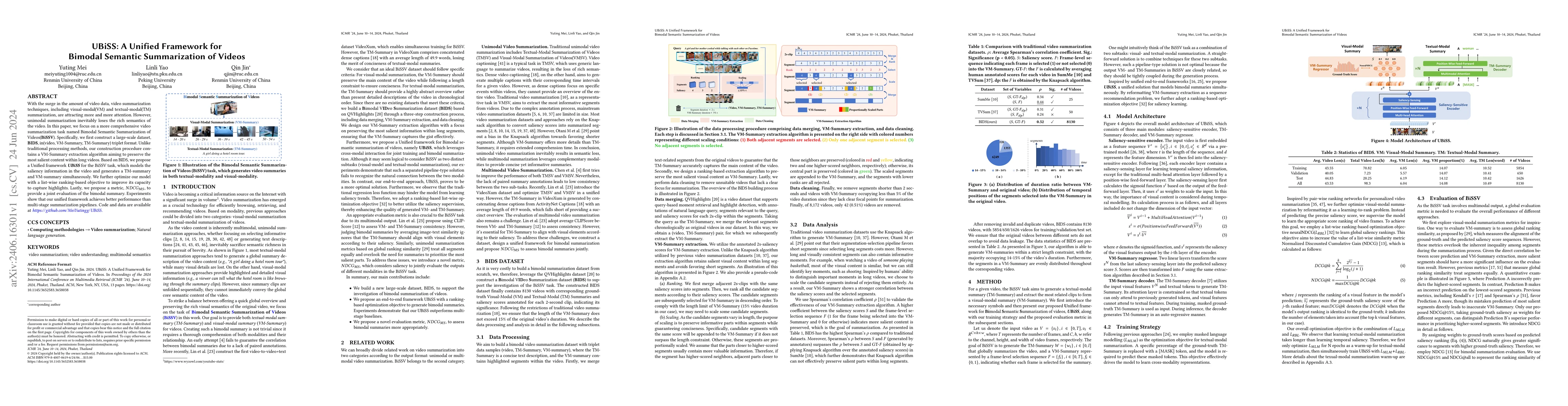 Thumbnail for UBiSS: A Unified Framework for Bimodal Semantic Summarization of Videos