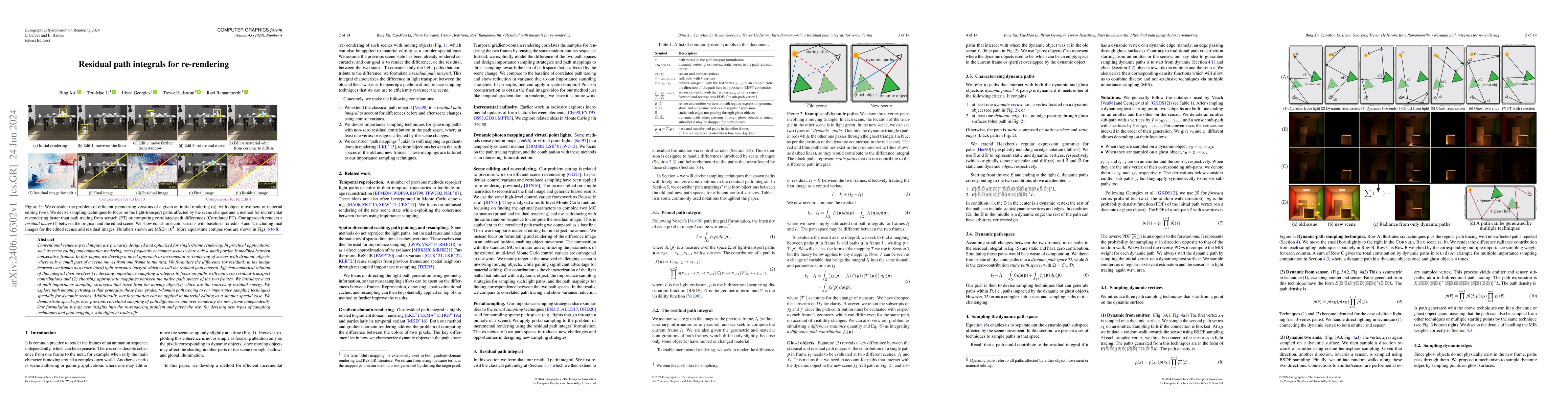 Thumbnail for Residual path integrals for re-rendering