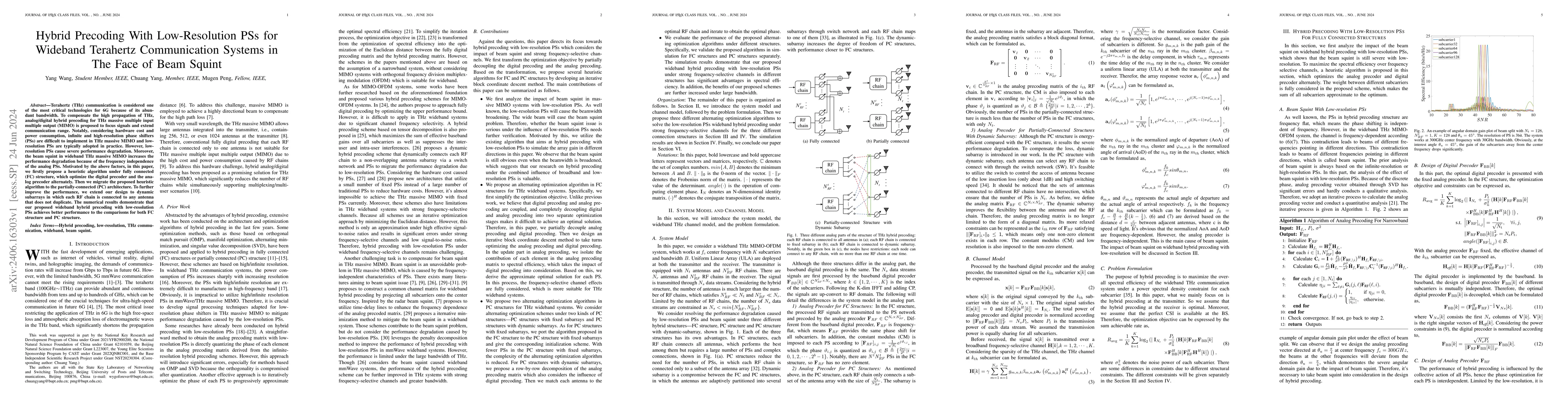 Thumbnail for Hybrid Precoding With Low-Resolution PSs for Wideband Terahertz
  Communication Systems in The Face of Beam Squint