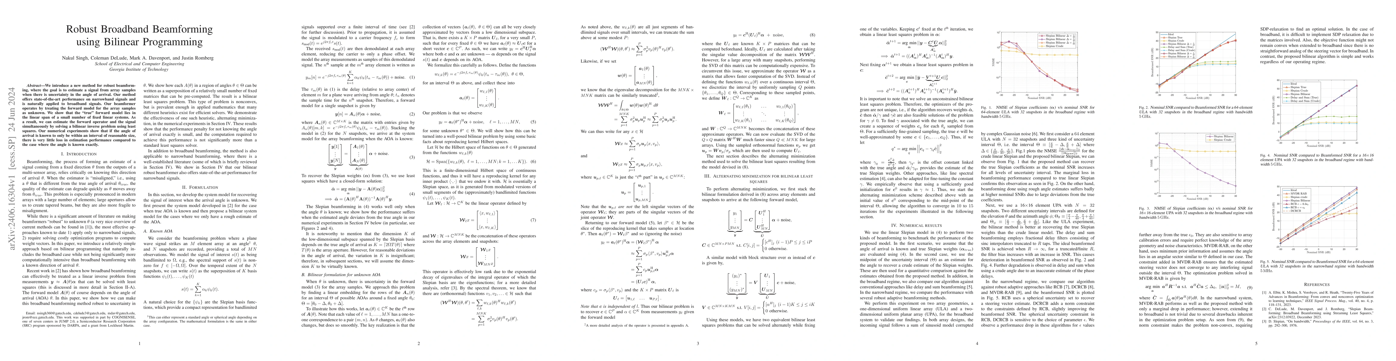 Thumbnail for Robust Broadband Beamforming using Bilinear Programming