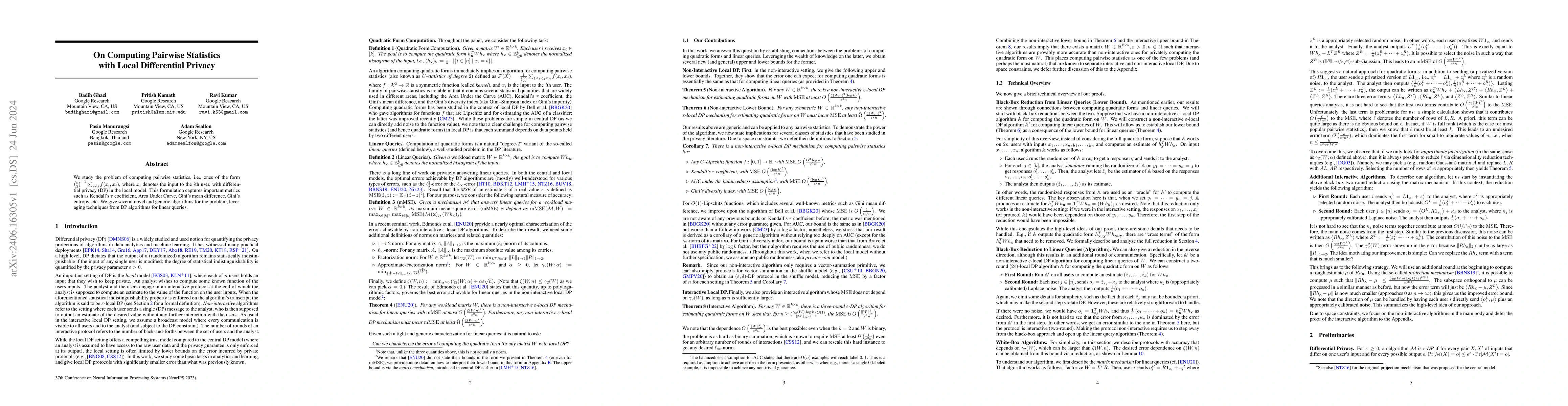 Thumbnail for On Computing Pairwise Statistics with Local Differential Privacy