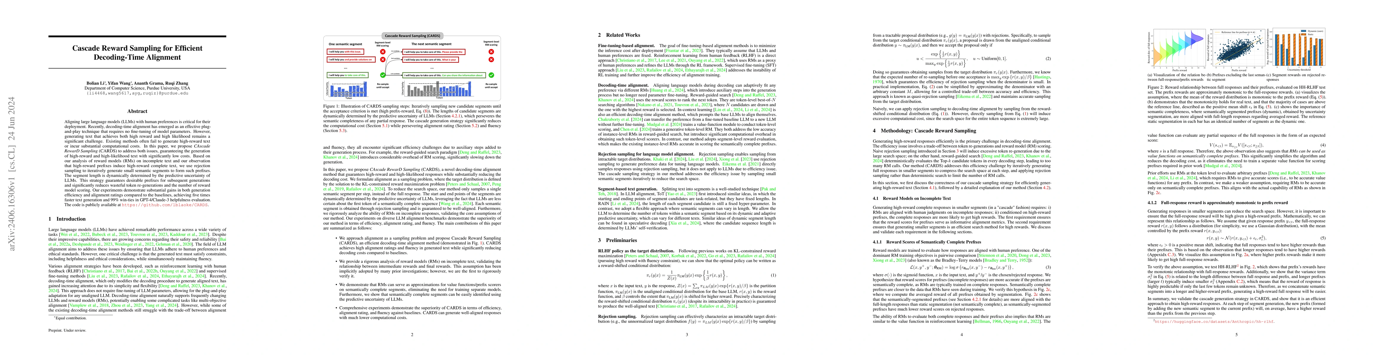 Thumbnail for Cascade Reward Sampling for Efficient Decoding-Time Alignment