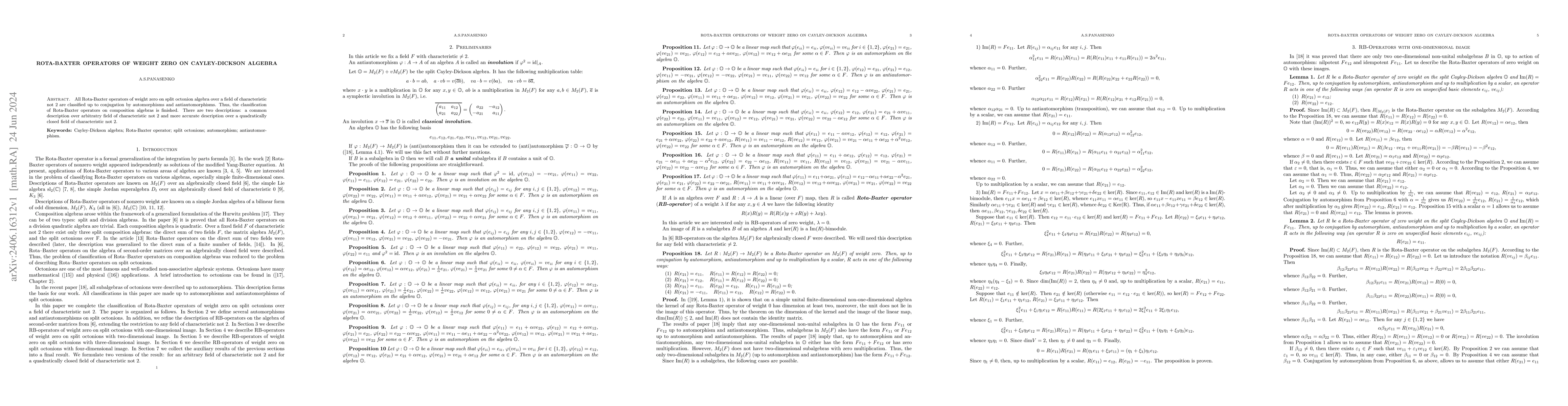Thumbnail for Rota-Baxter operators of weight zero on Cayley-Dickson algebra