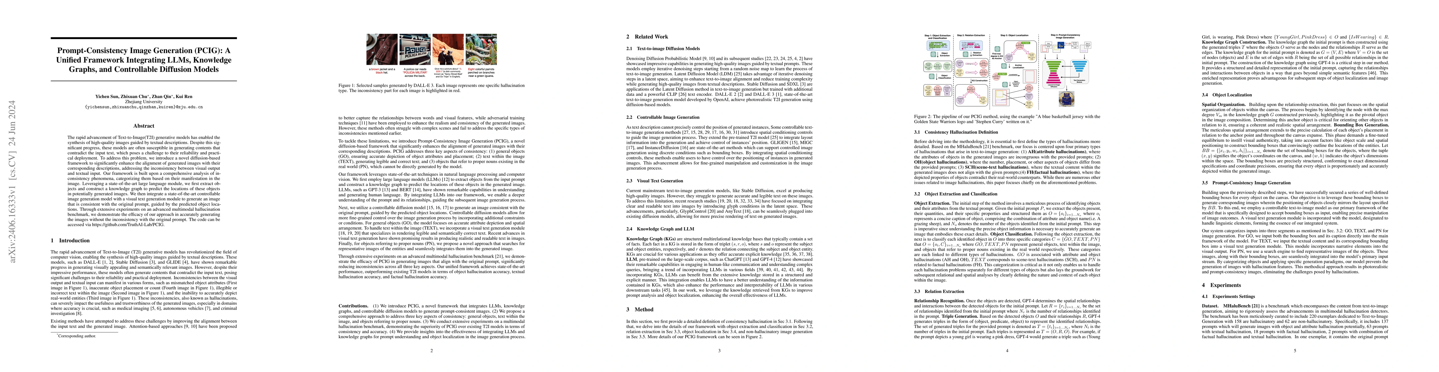 Thumbnail for Prompt-Consistency Image Generation (PCIG): A Unified Framework
  Integrating LLMs, Knowledge Graphs, and Controllable Diffusion Models