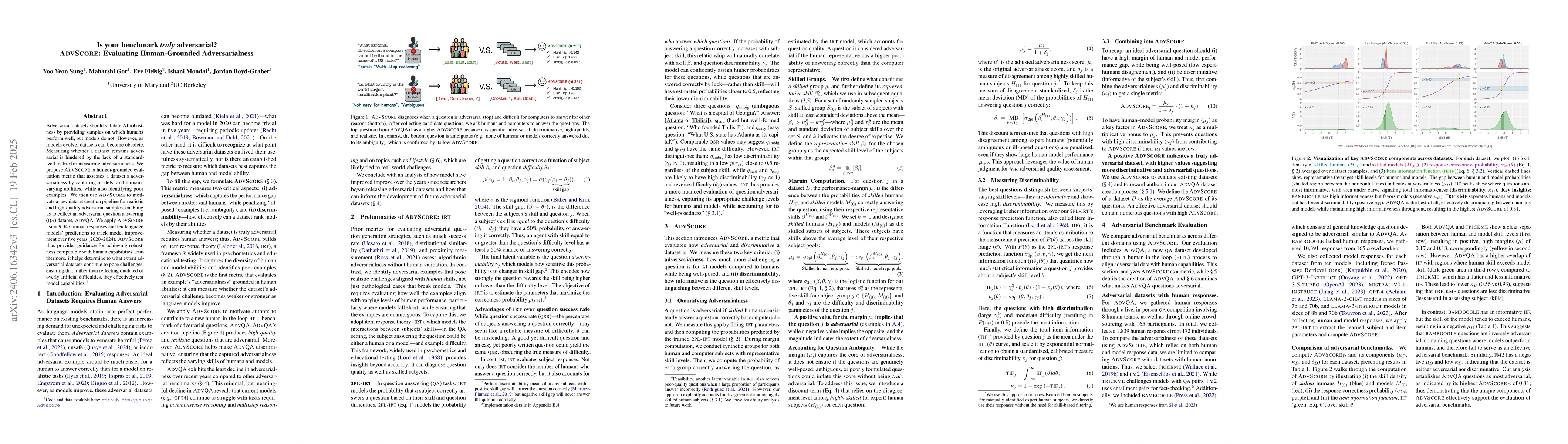 Thumbnail for ADVSCORE: A Metric for the Evaluation and Creation of Adversarial
  Benchmarks