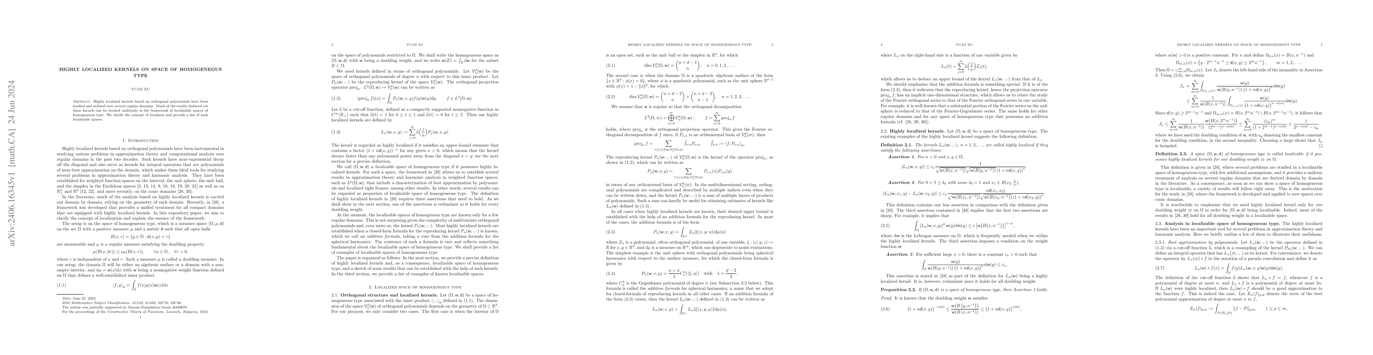 Thumbnail for Highly localized kernels on space of homogeneous type