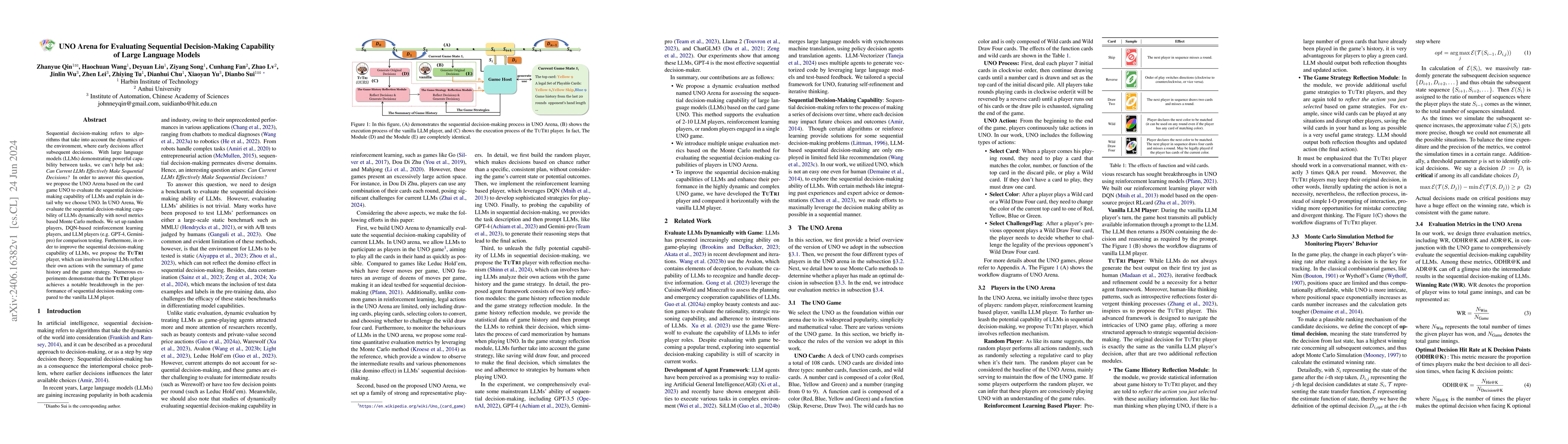 Thumbnail for UNO Arena for Evaluating Sequential Decision-Making Capability of Large
  Language Models