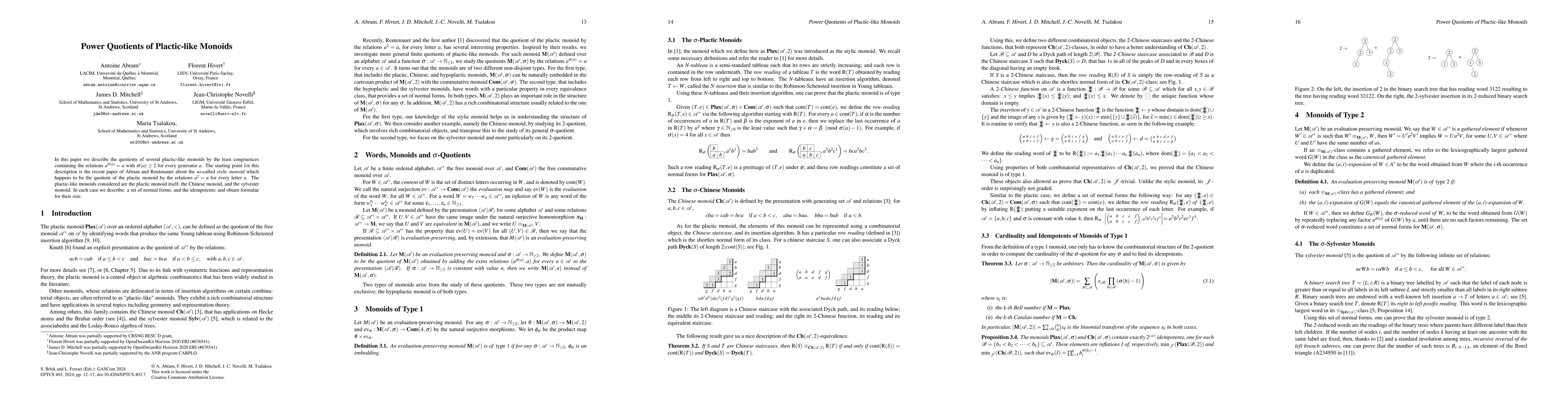 Thumbnail for Power Quotients of Plactic-like Monoids