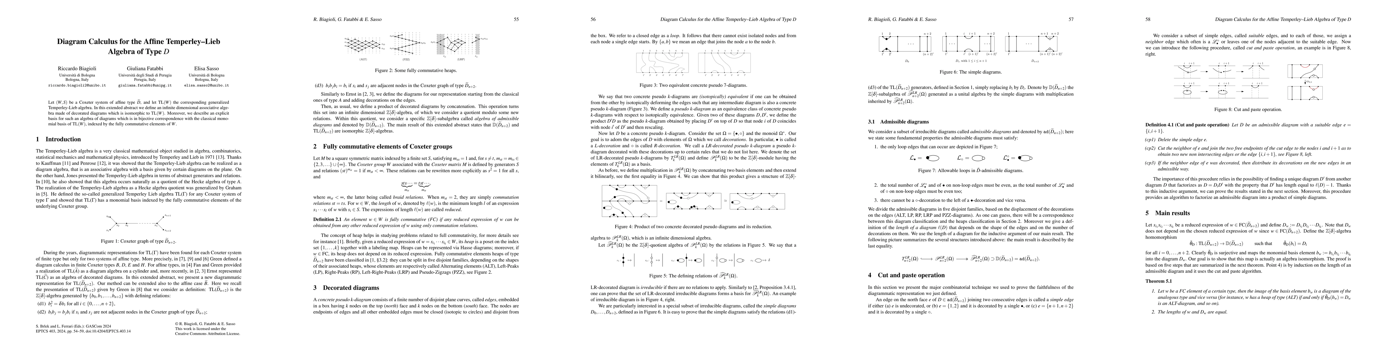 Thumbnail for Diagram Calculus for the Affine Temperley--Lieb Algebra of Type $D$