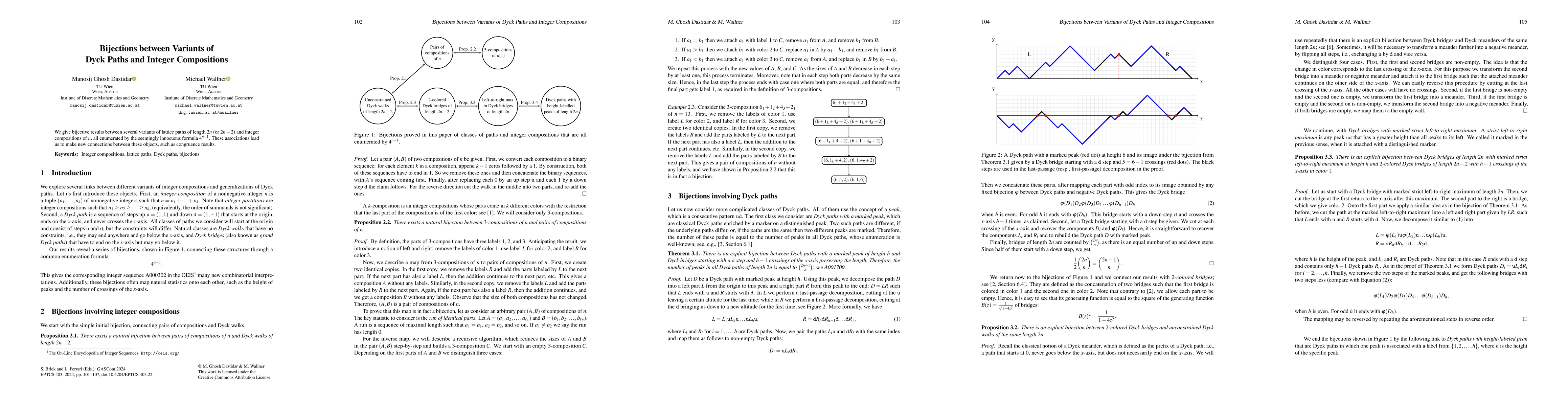 Thumbnail for Bijections between Variants of Dyck Paths and Integer Compositions