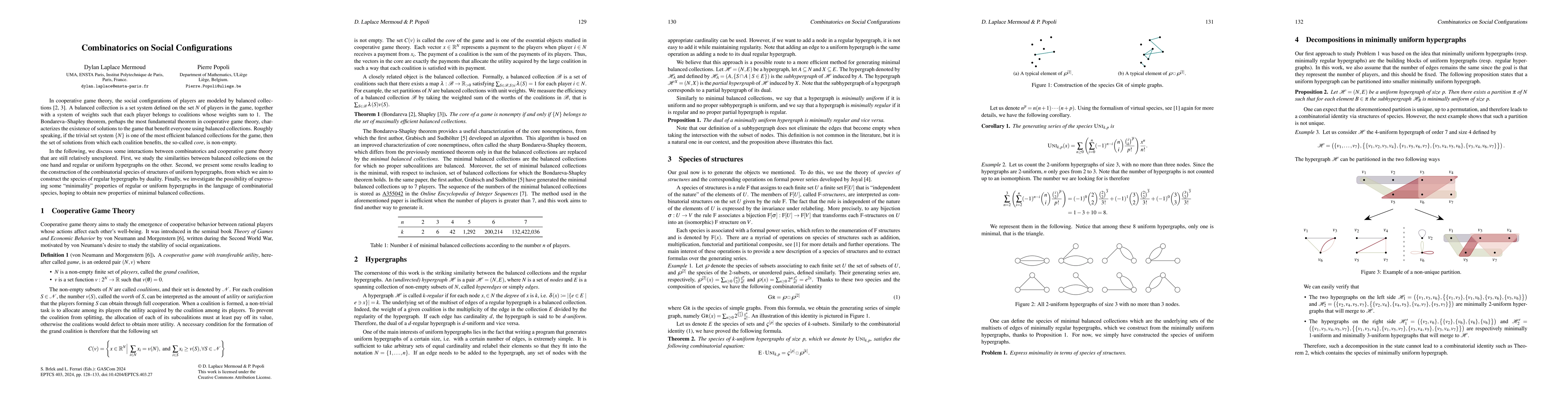 Thumbnail for Combinatorics on Social Configurations