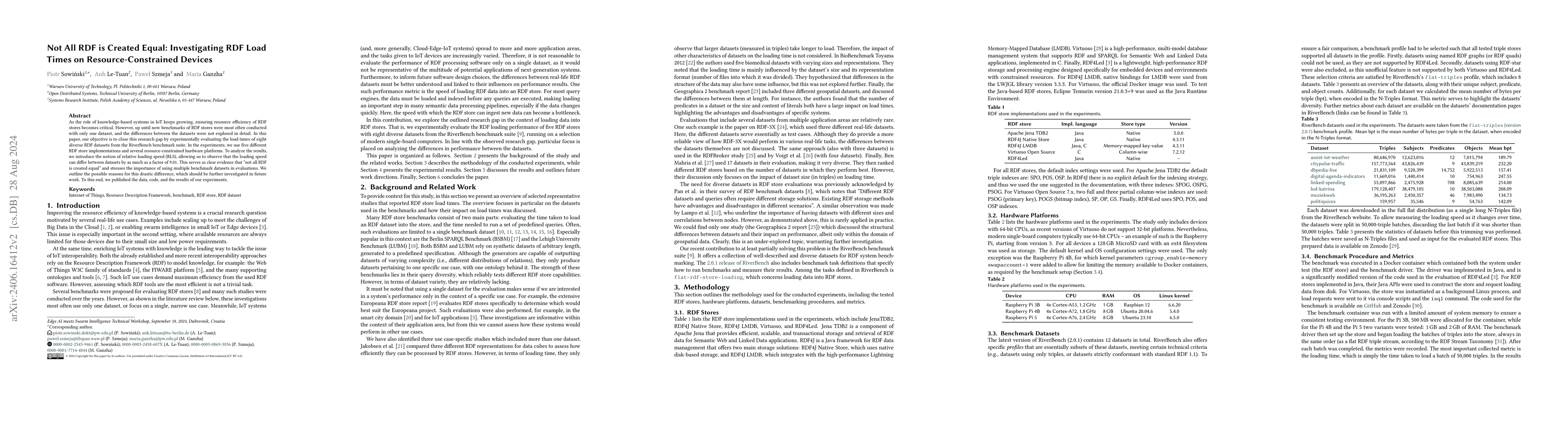 Thumbnail for Not All RDF is Created Equal: Investigating RDF Load Times on
  Resource-Constrained Devices
