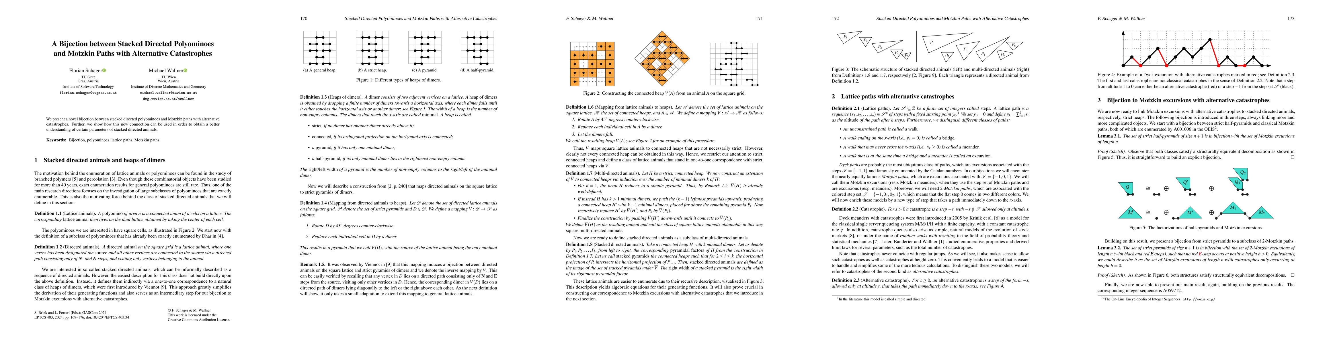 Thumbnail for A Bijection between Stacked Directed Polyominoes and Motzkin Paths with
  Alternative Catastrophes