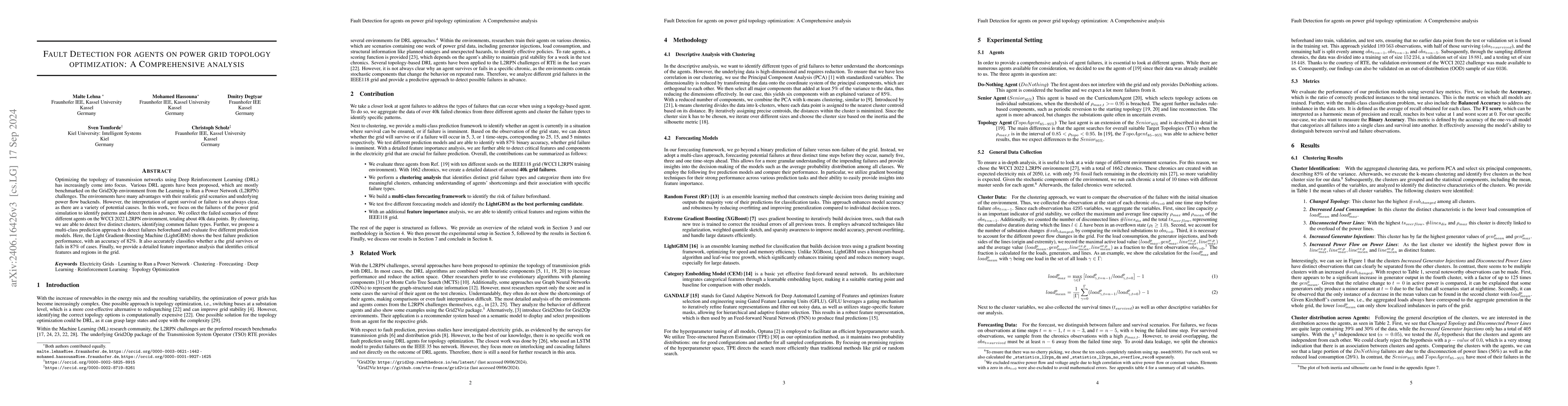 Thumbnail for Fault Detection for agents on power grid topology optimization: A
  Comprehensive analysis