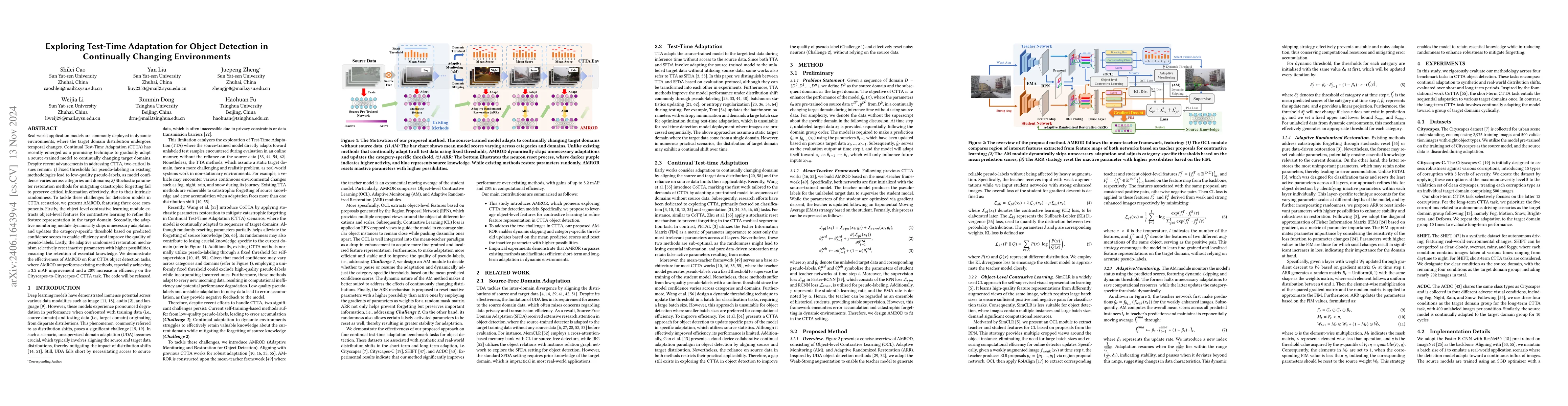 Thumbnail for Exploring Test-Time Adaptation for Object Detection in Continually
  Changing Environments