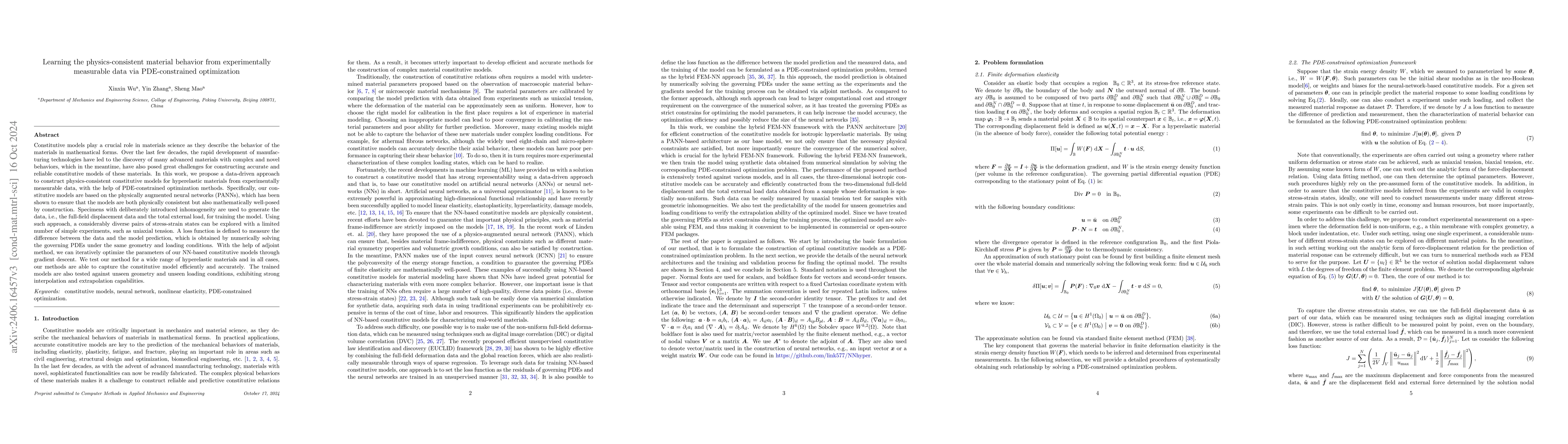 Thumbnail for A hybrid FEM-NN optimization method to learn the physics-constrained
  constitutive relations from full-field data