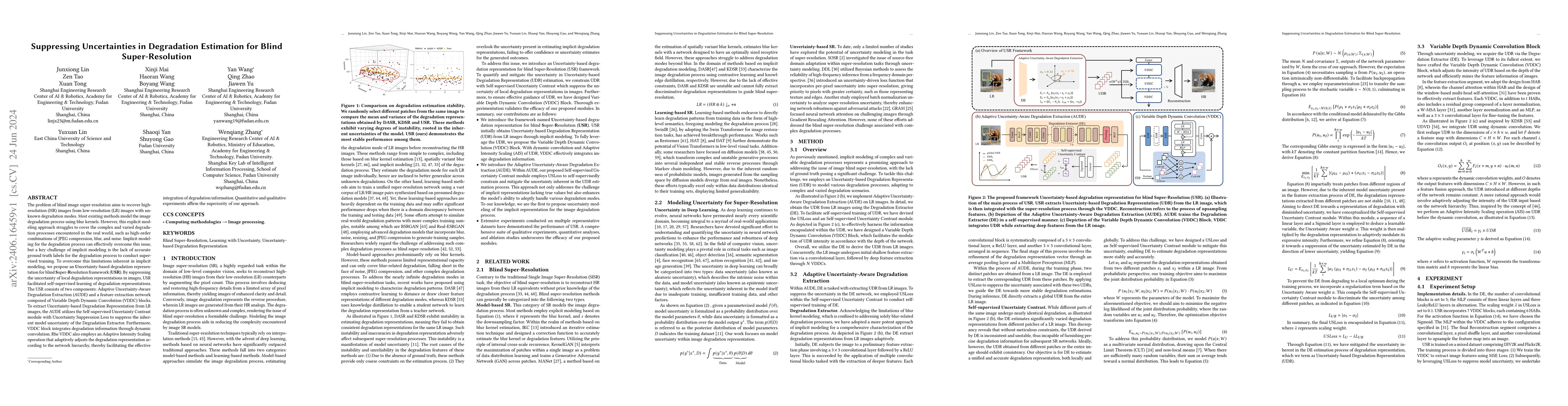 Thumbnail for Suppressing Uncertainties in Degradation Estimation for Blind
  Super-Resolution