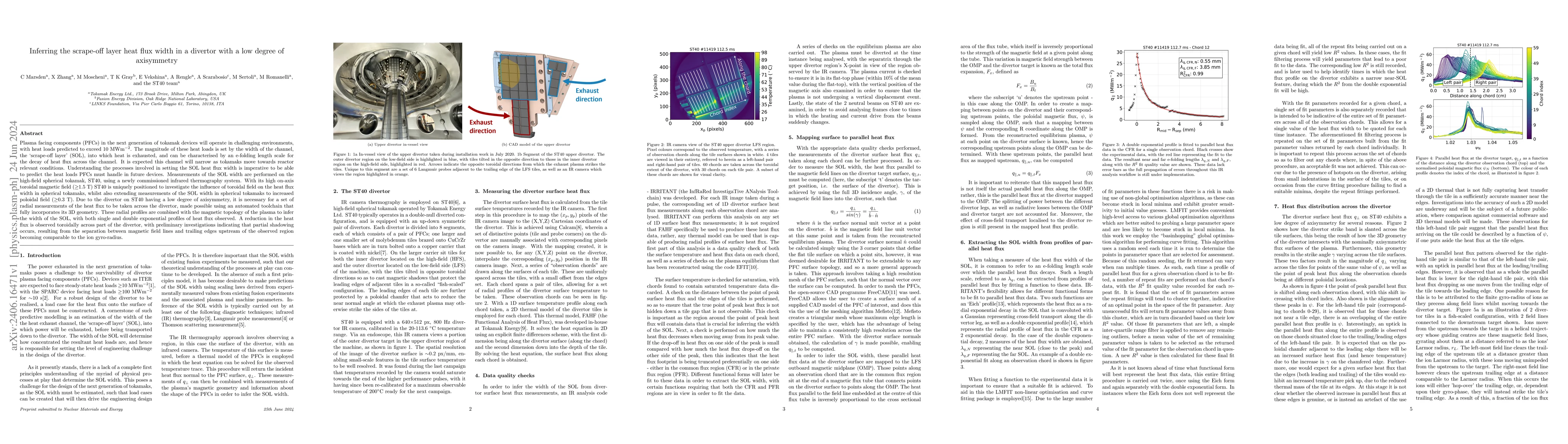 Thumbnail for Inferring the scrape-off layer heat flux width in a divertor with a low
  degree of axisymmetry