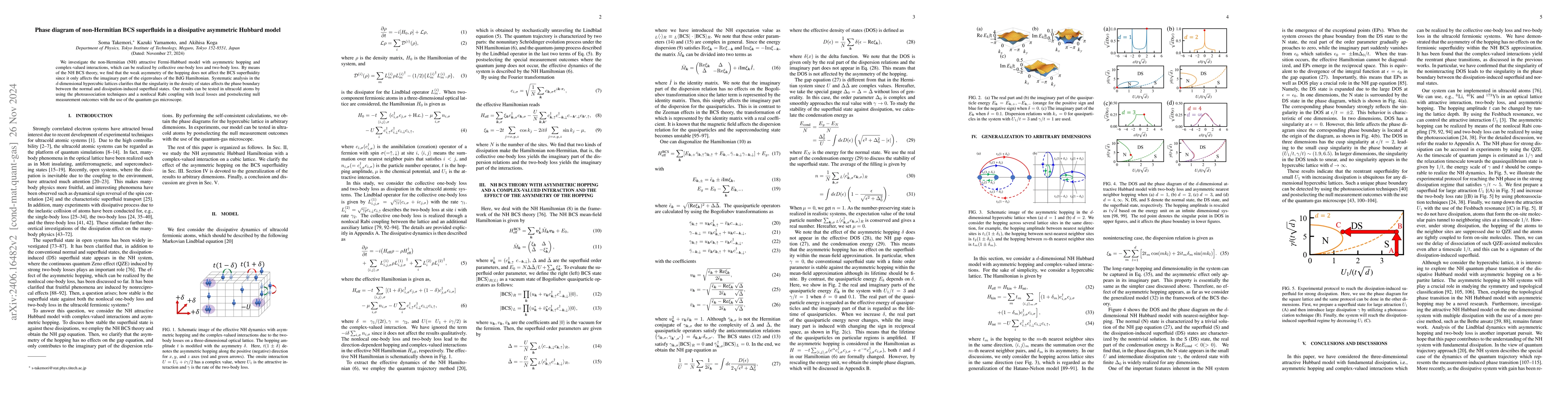 Thumbnail for Phase diagram of non-Hermitian BCS superfluids in a dissipative
  asymmetric Hubbard model