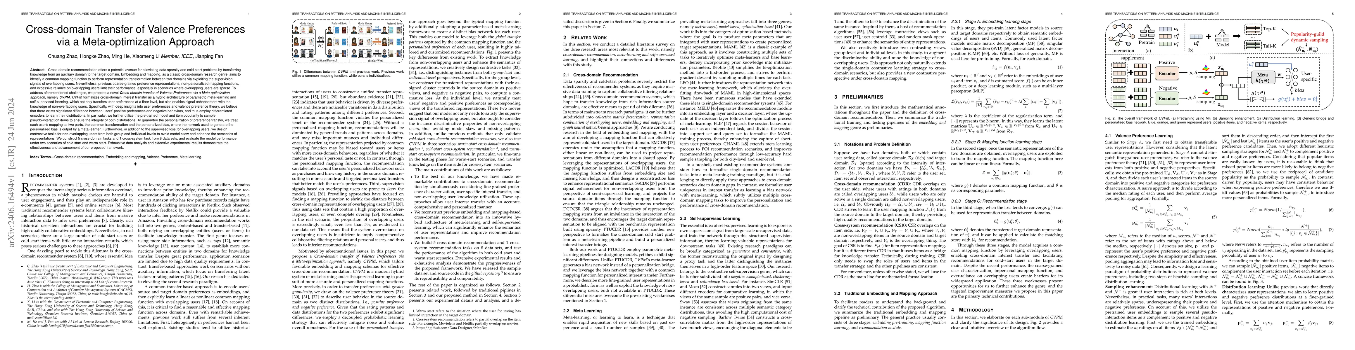Thumbnail for Cross-domain Transfer of Valence Preferences via a Meta-optimization
  Approach