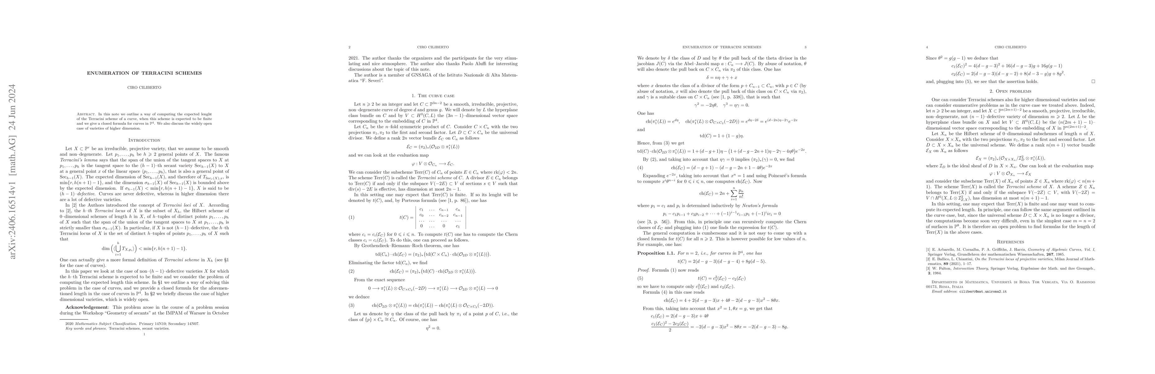 Thumbnail for Enumeration of Terracini schemes