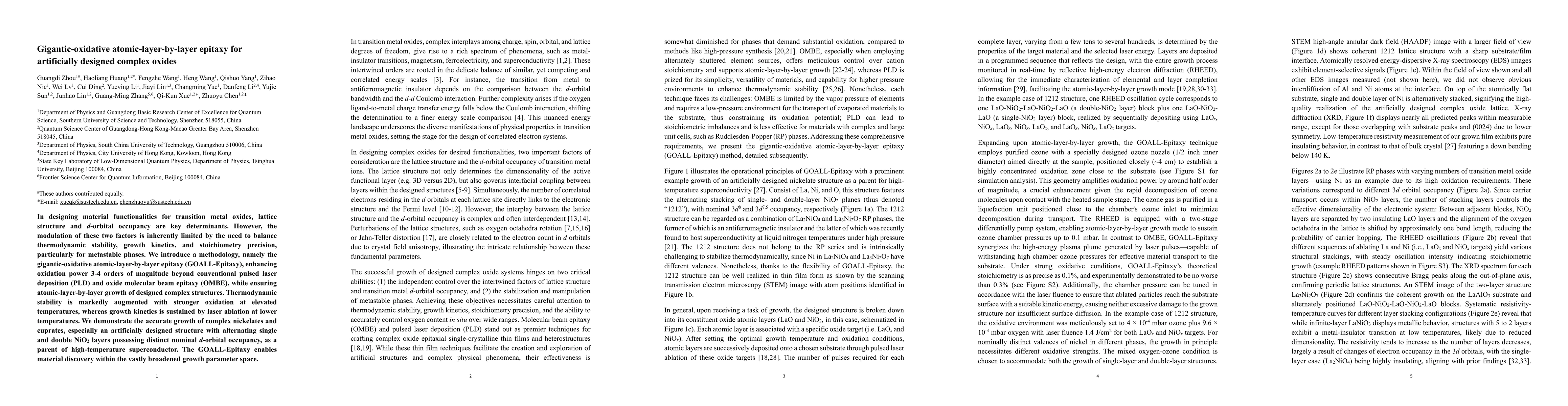 Thumbnail for Gigantic-oxidative atomically layered epitaxy for designed complex
  oxides