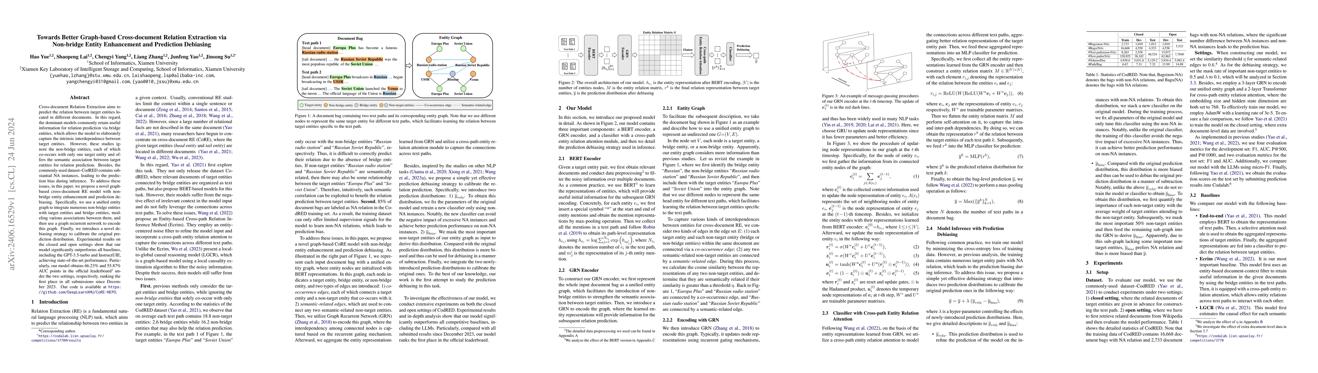 Thumbnail for Towards Better Graph-based Cross-document Relation Extraction via
  Non-bridge Entity Enhancement and Prediction Debiasing