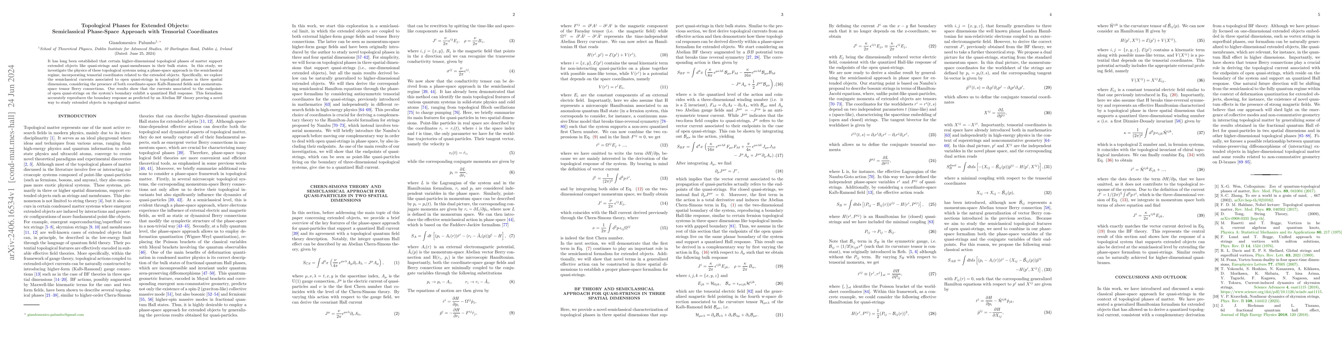 Thumbnail for Topological Phases for Extended Objects: Semiclassical Phase-Space
  Approach with Tensorial Coordinates