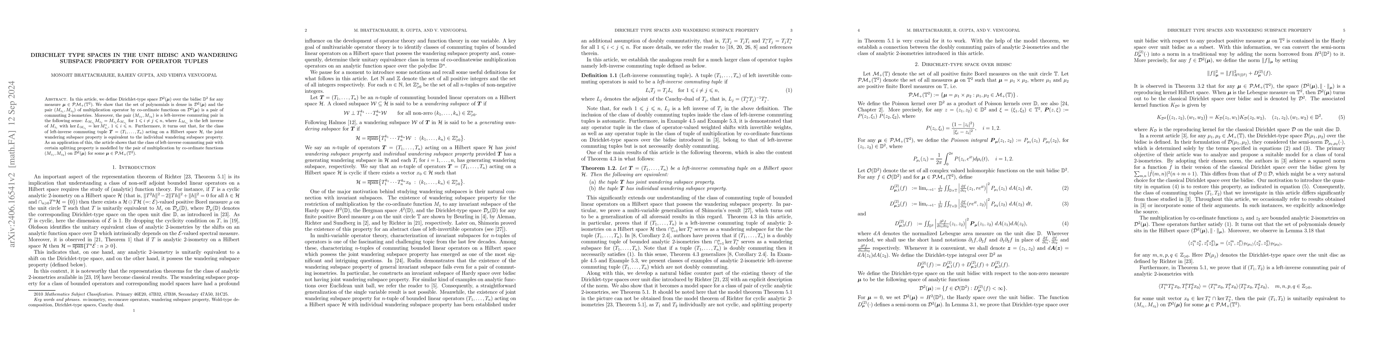 Thumbnail for Dirichlet type spaces in the unit bidisc