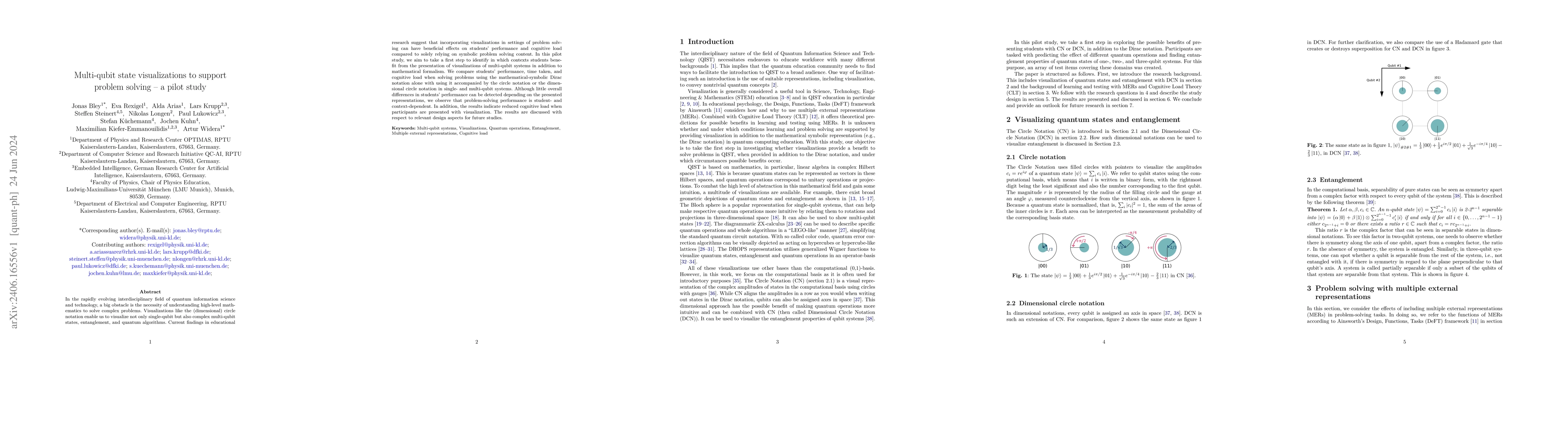Thumbnail for Multi-qubit state visualizations to support problem solving $-$ a pilot
  study