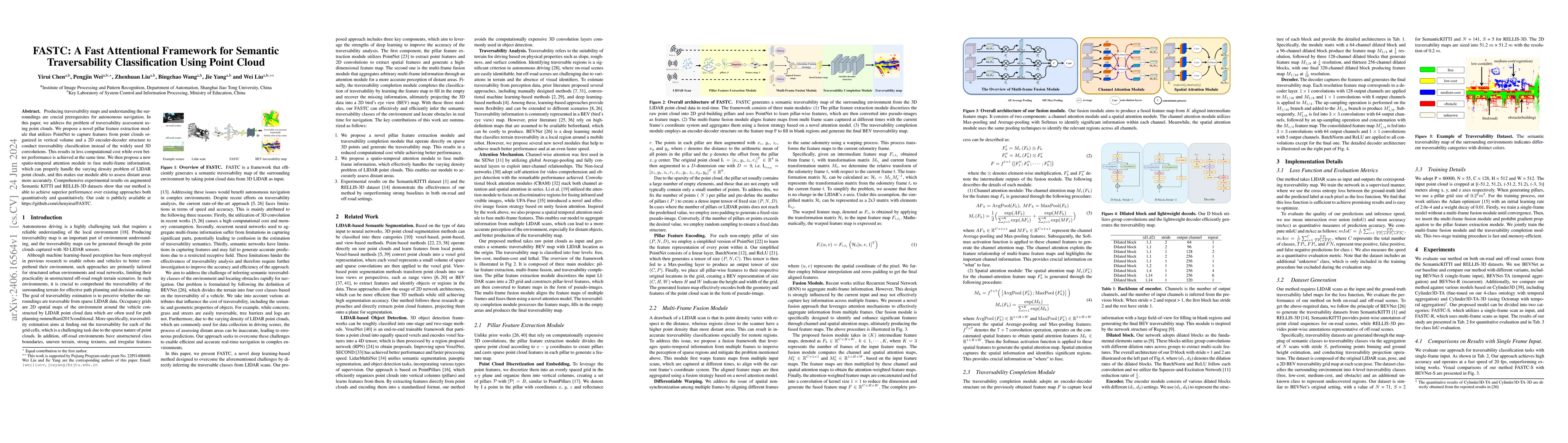 Thumbnail for FASTC: A Fast Attentional Framework for Semantic Traversability
  Classification Using Point Cloud