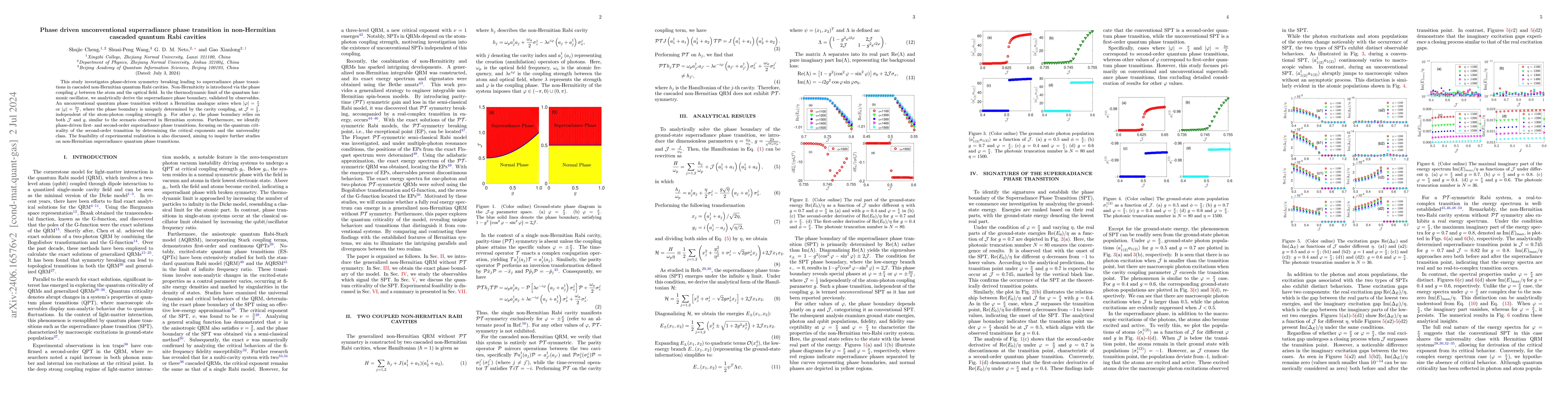 Thumbnail for Phase driven unconventional superradiance phase transition in
  non-Hermitian cascaded quantum Rabi cavities