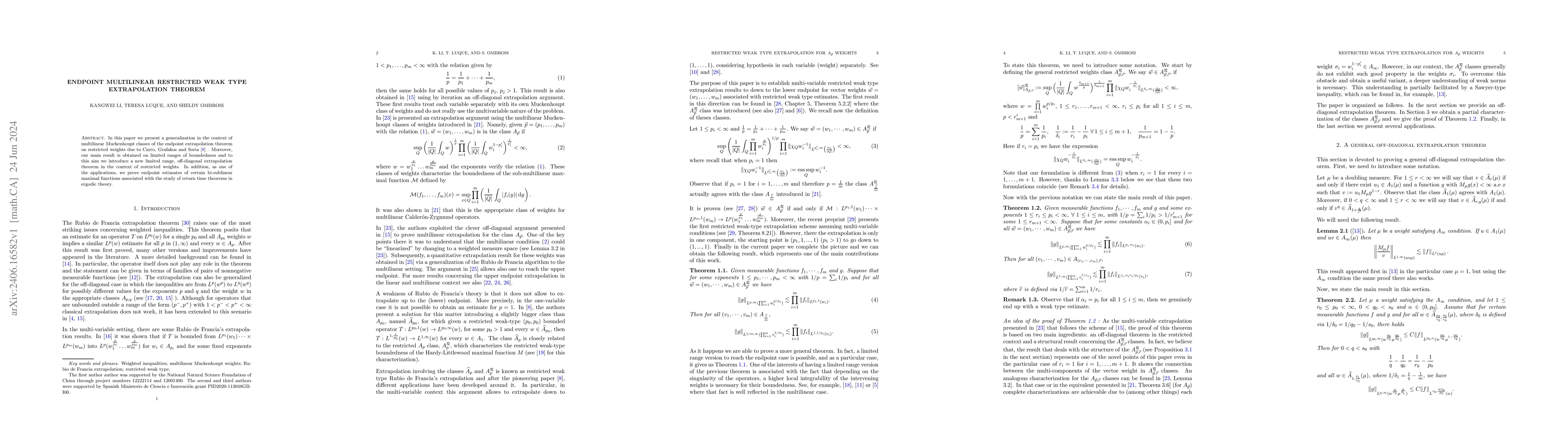 Thumbnail for Endpoint multilinear restricted weak type extrapolation theorem