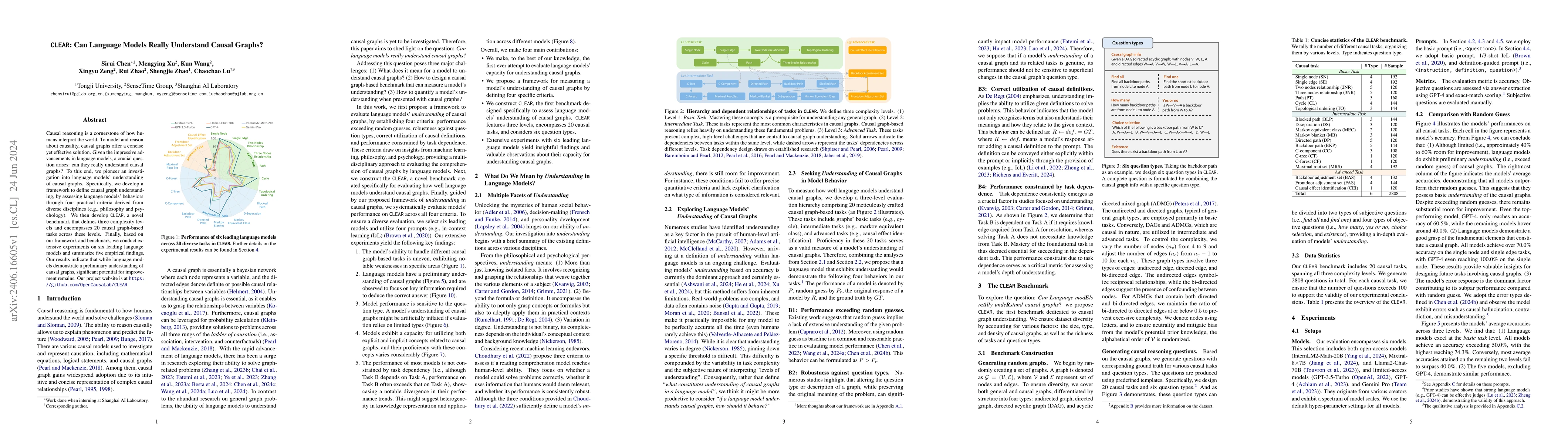 Thumbnail for CLEAR: Can Language Models Really Understand Causal Graphs?
