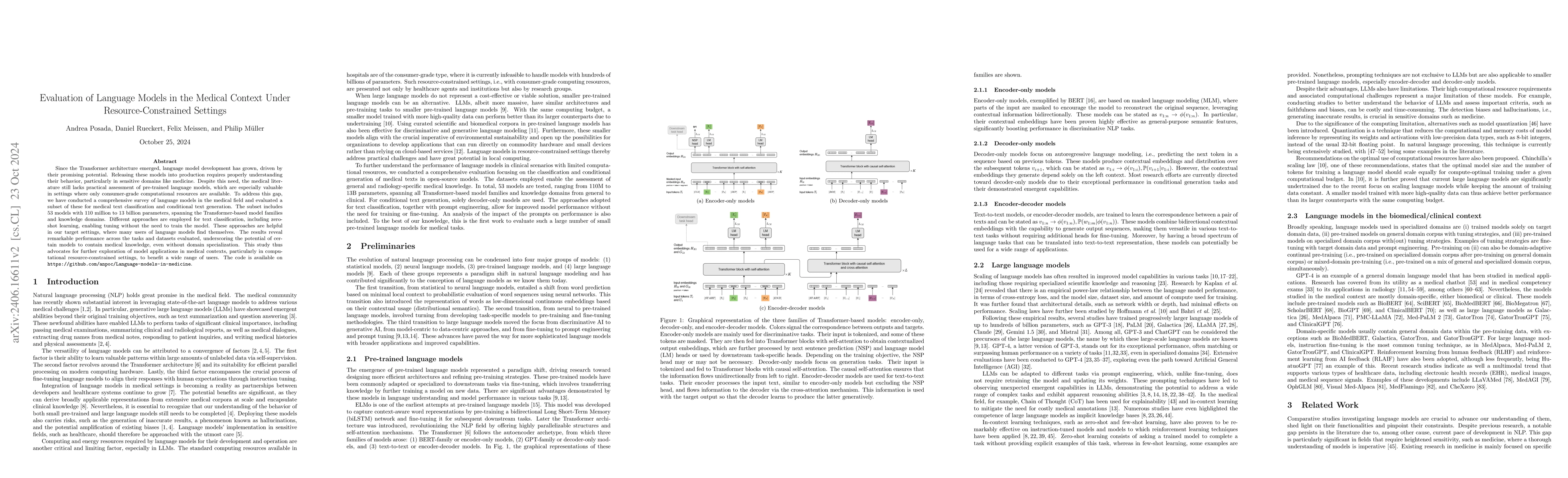 Thumbnail for Evaluation of Language Models in the Medical Context Under
  Resource-Constrained Settings