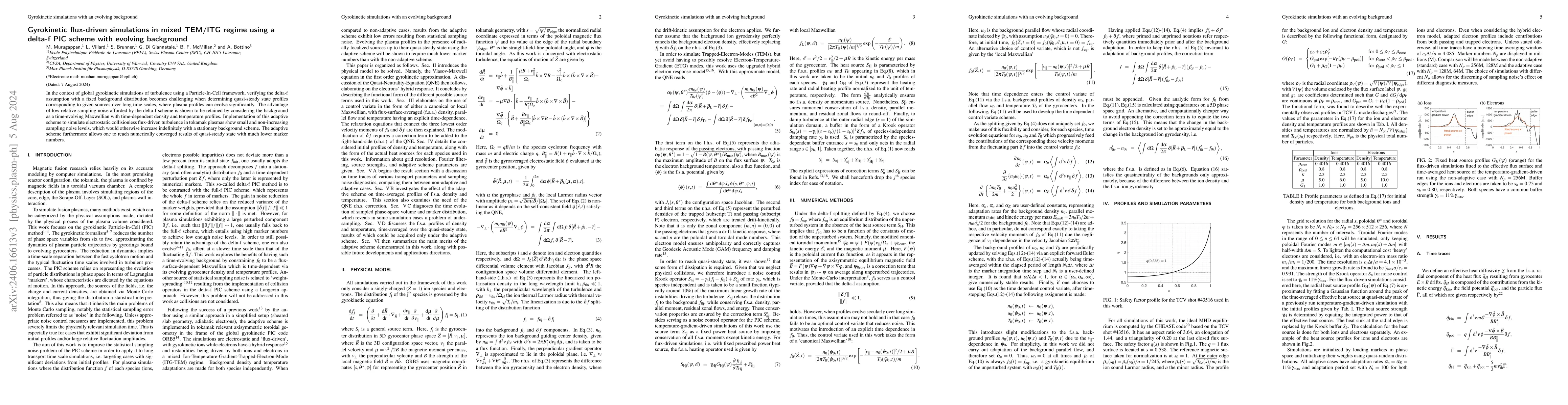 Thumbnail for Gyrokinetic flux-driven simulations in mixed TEM/ITG regime using a
  delta-f PIC scheme with evolving background
