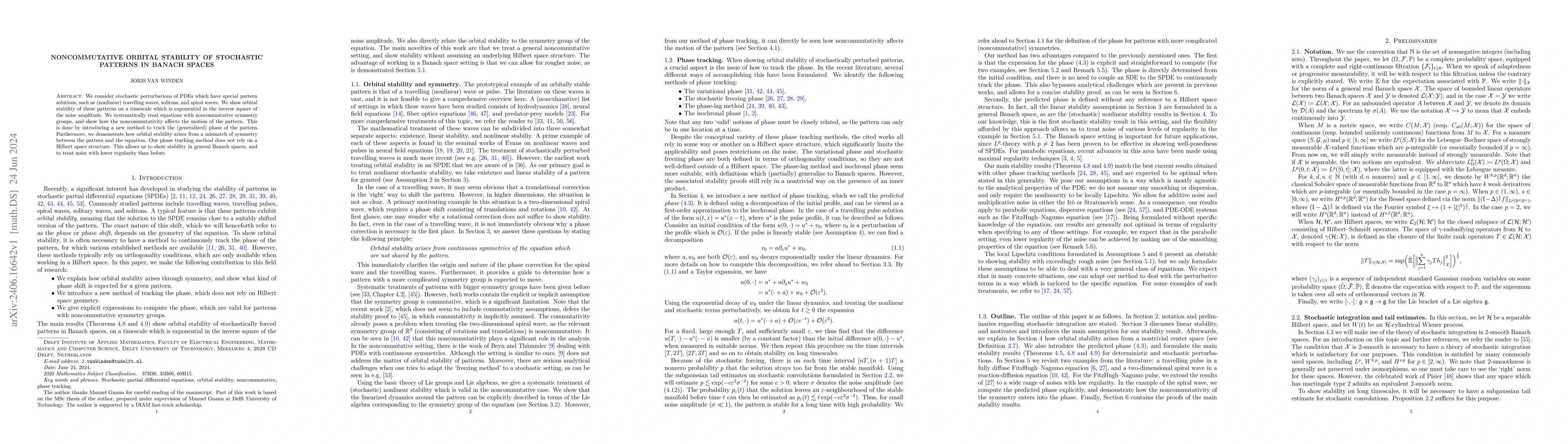 Thumbnail for Noncommutative orbital stability of stochastic patterns in Banach spaces