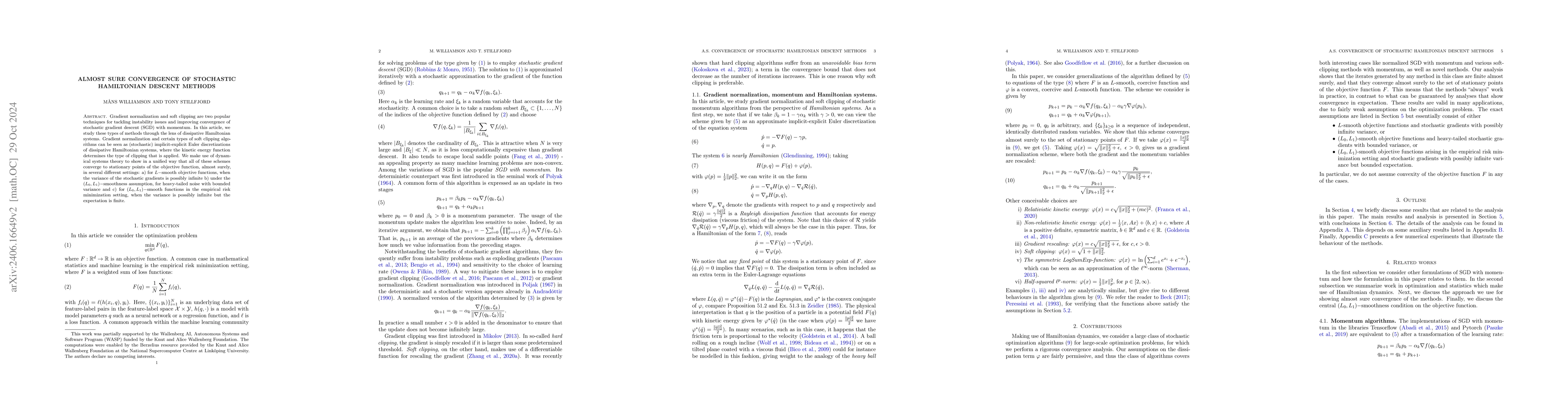 Thumbnail for Almost sure convergence of stochastic Hamiltonian descent methods