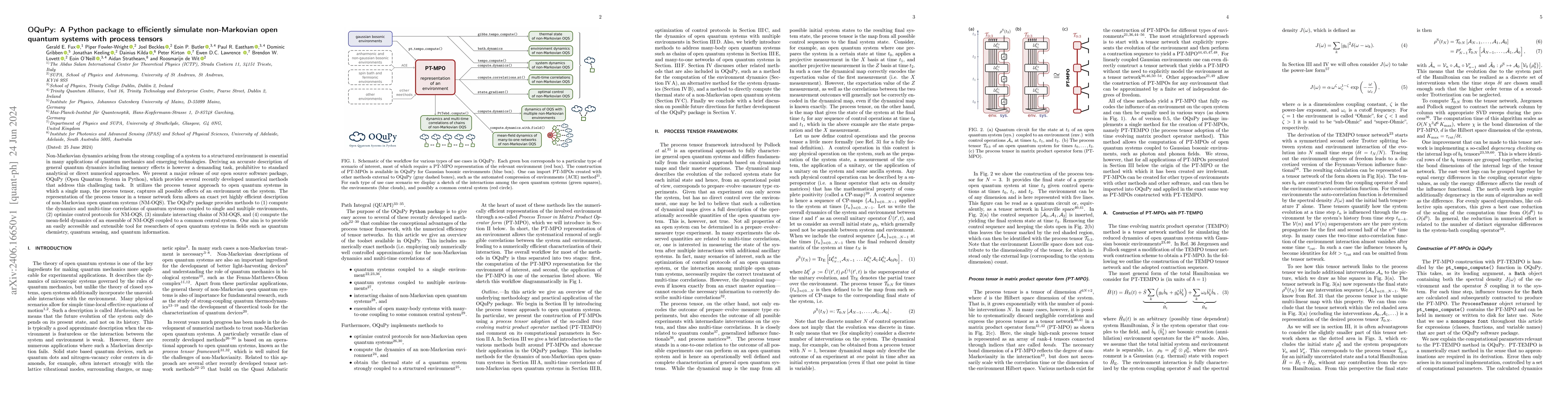 Thumbnail for OQuPy: A Python package to efficiently simulate non-Markovian open
  quantum systems with process tensors