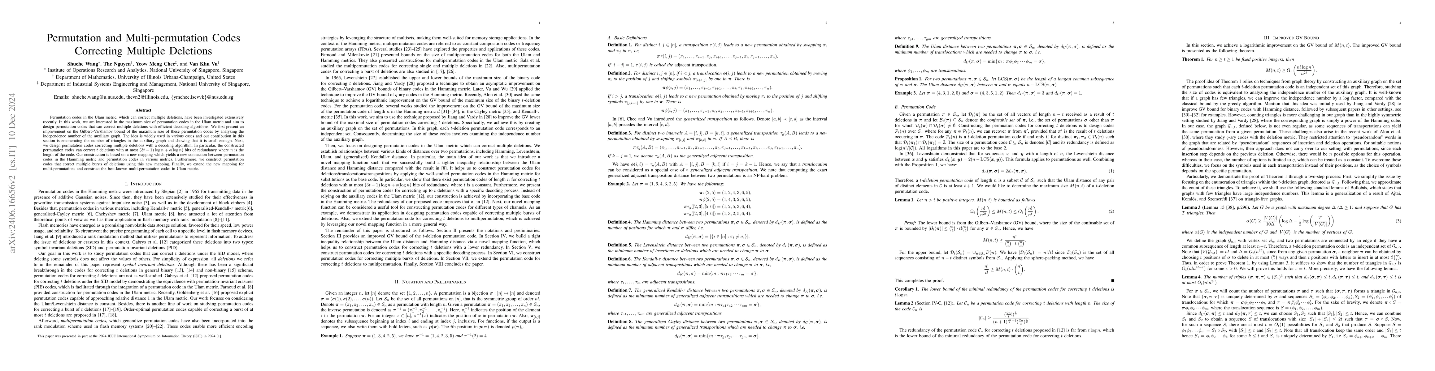 Thumbnail for Permutation Codes Correcting Multiple Deletions