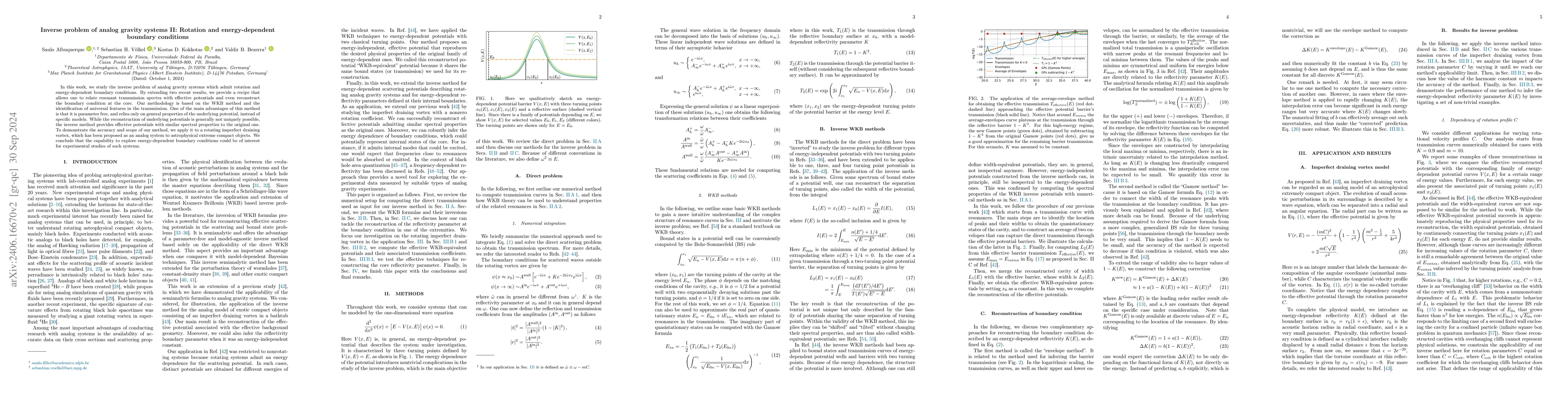 Thumbnail for Inverse problem of analog gravity systems II: rotation and
  energy-dependent boundary conditions