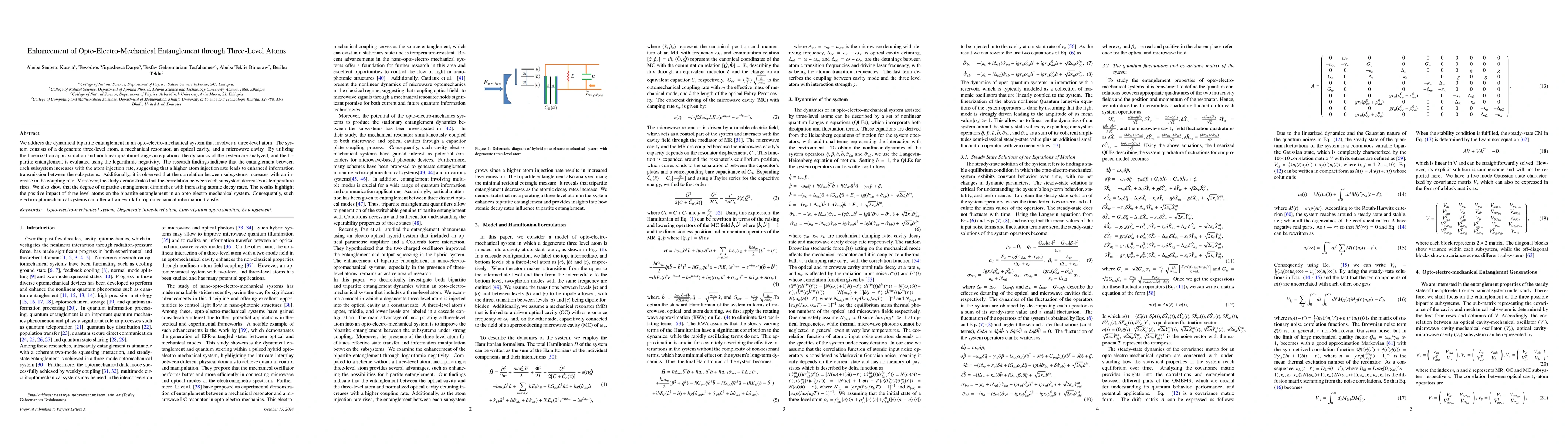 Thumbnail for Enhancement of Opto-Electro-Mechanical Entanglement through Three-Level
  Atoms