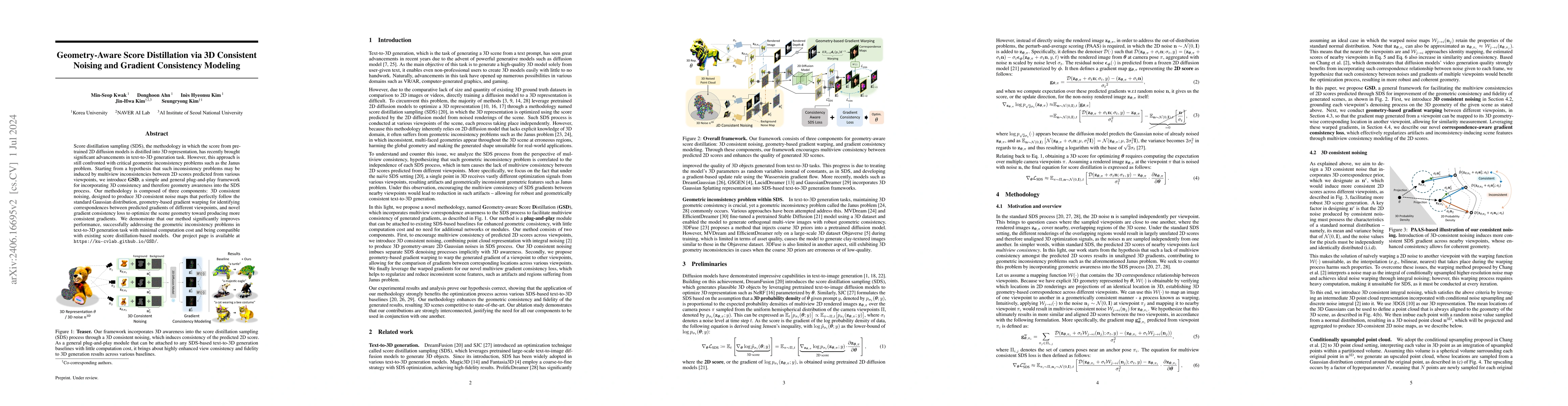 Thumbnail for Geometry-Aware Score Distillation via 3D Consistent Noising and Gradient
  Consistency Modeling