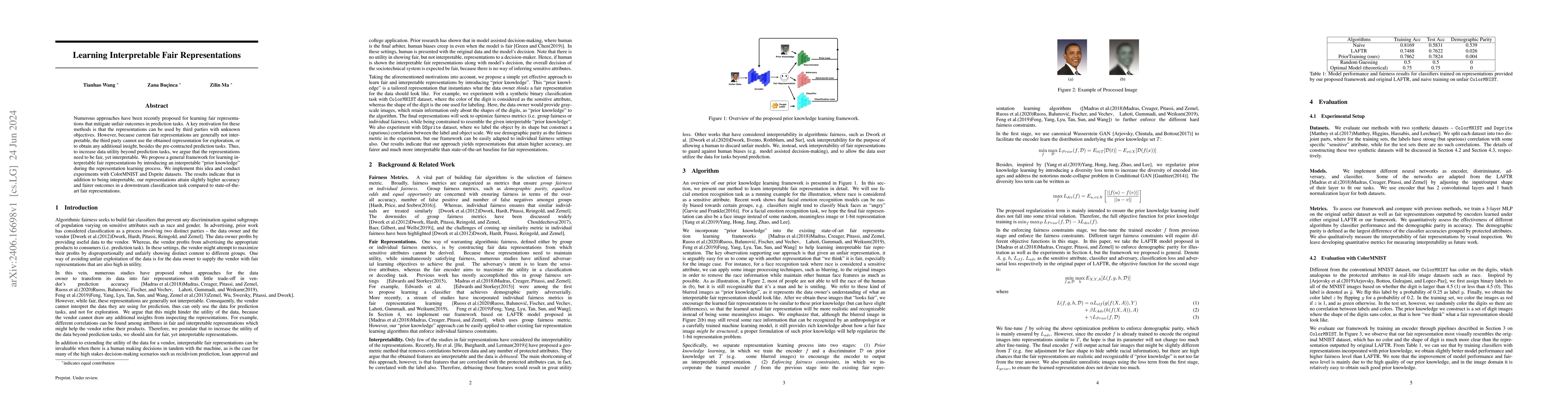 Thumbnail for Learning Interpretable Fair Representations