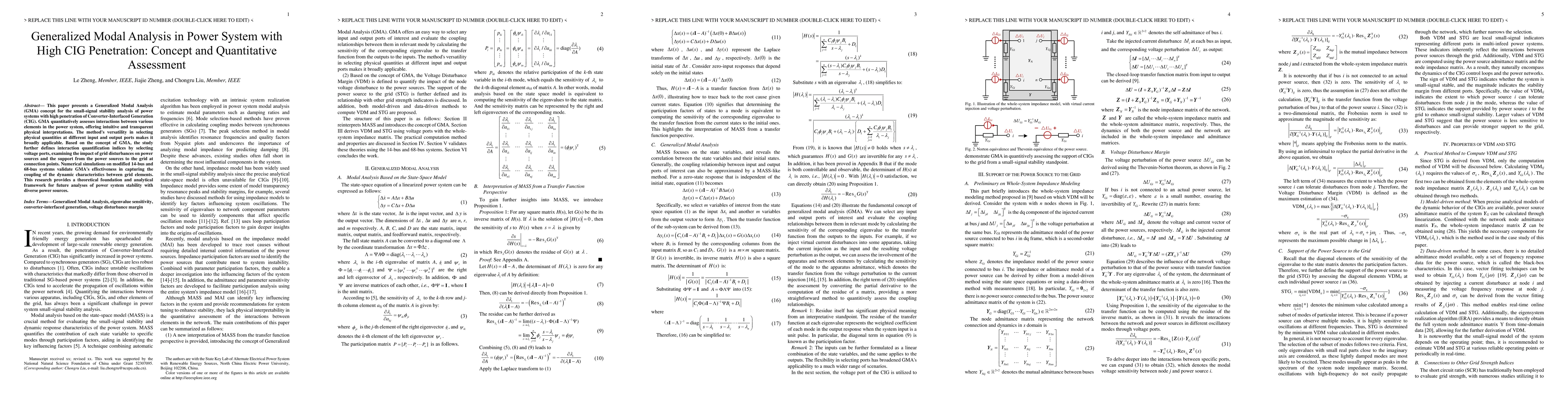 Thumbnail for Generalized Modal Analysis in Power System with High CIG Penetration:
  Concept and Quantitative Assessment