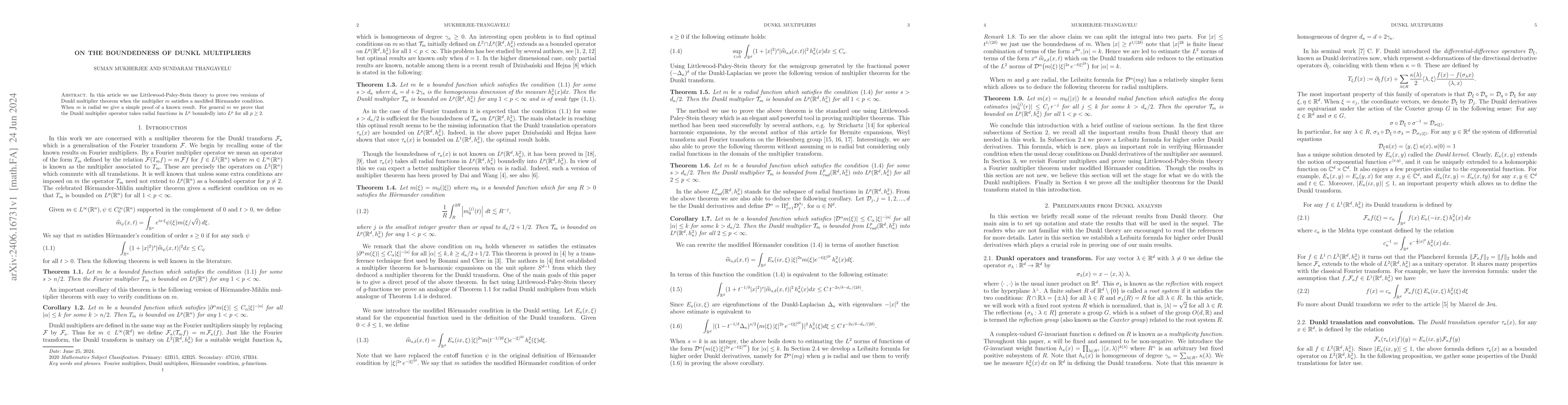 Thumbnail for On the boundedness of Dunkl multipliers